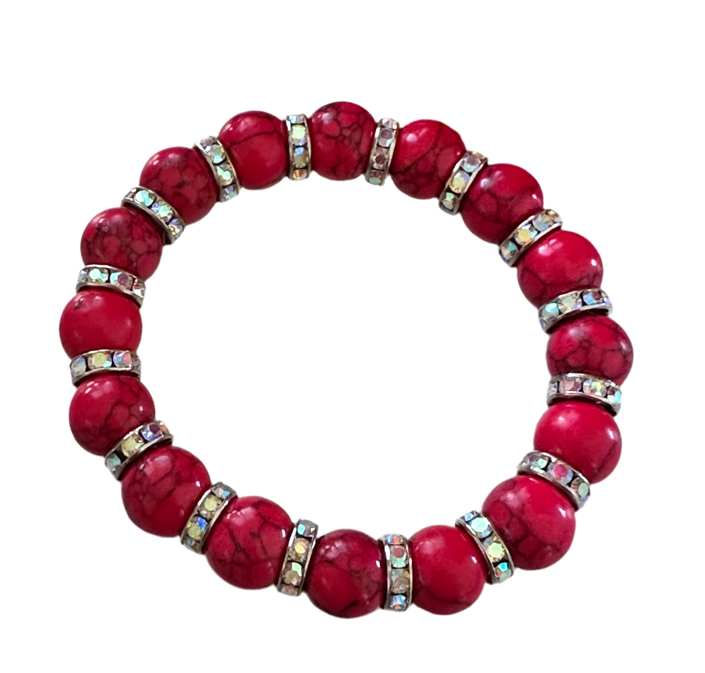 Red Turquoise stretch bracelet