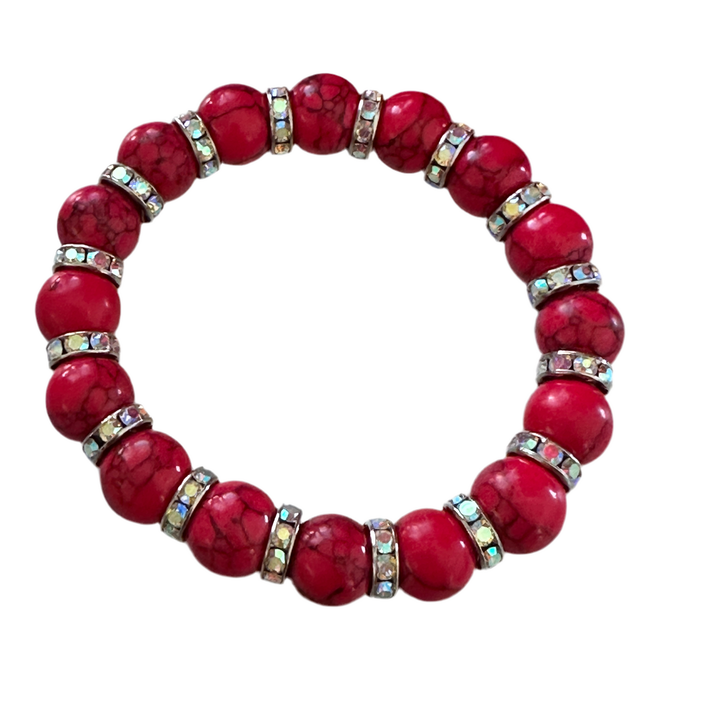 Red Turquoise stretch bracelet