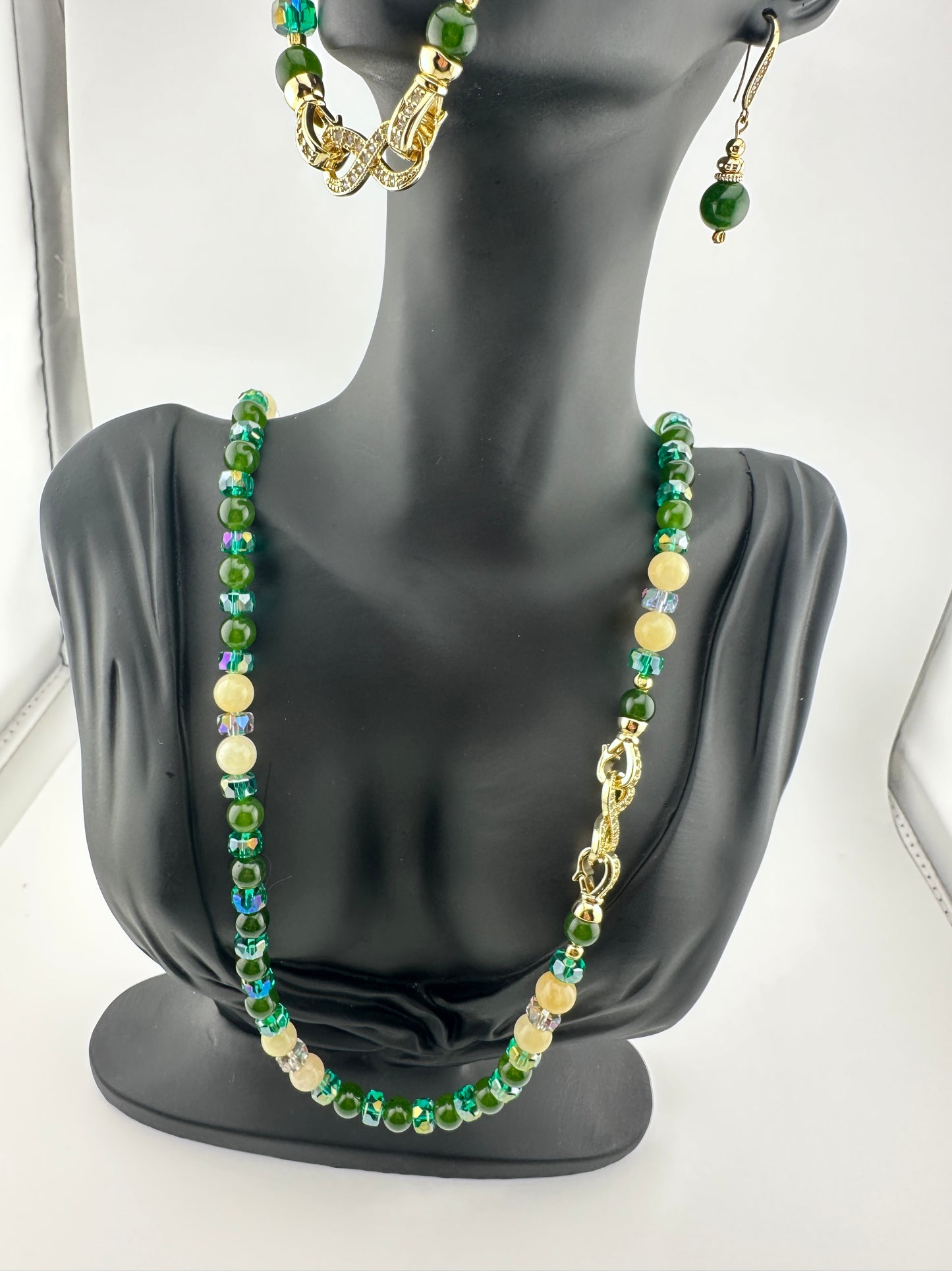 Jade and Yellow Aventurine set