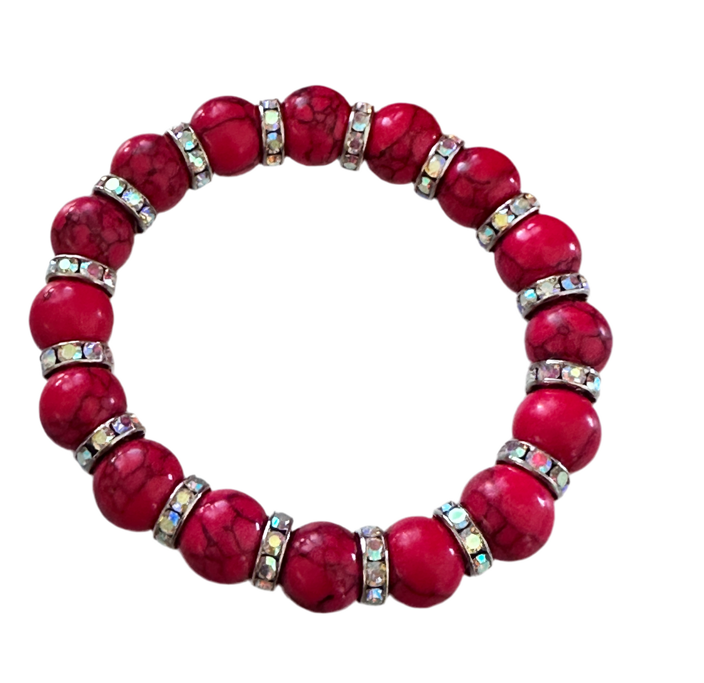 Red Turquoise stretch bracelet