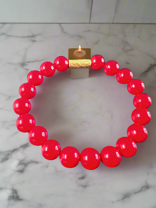 Red Coral Stretch bracelet - Creations by Rosa