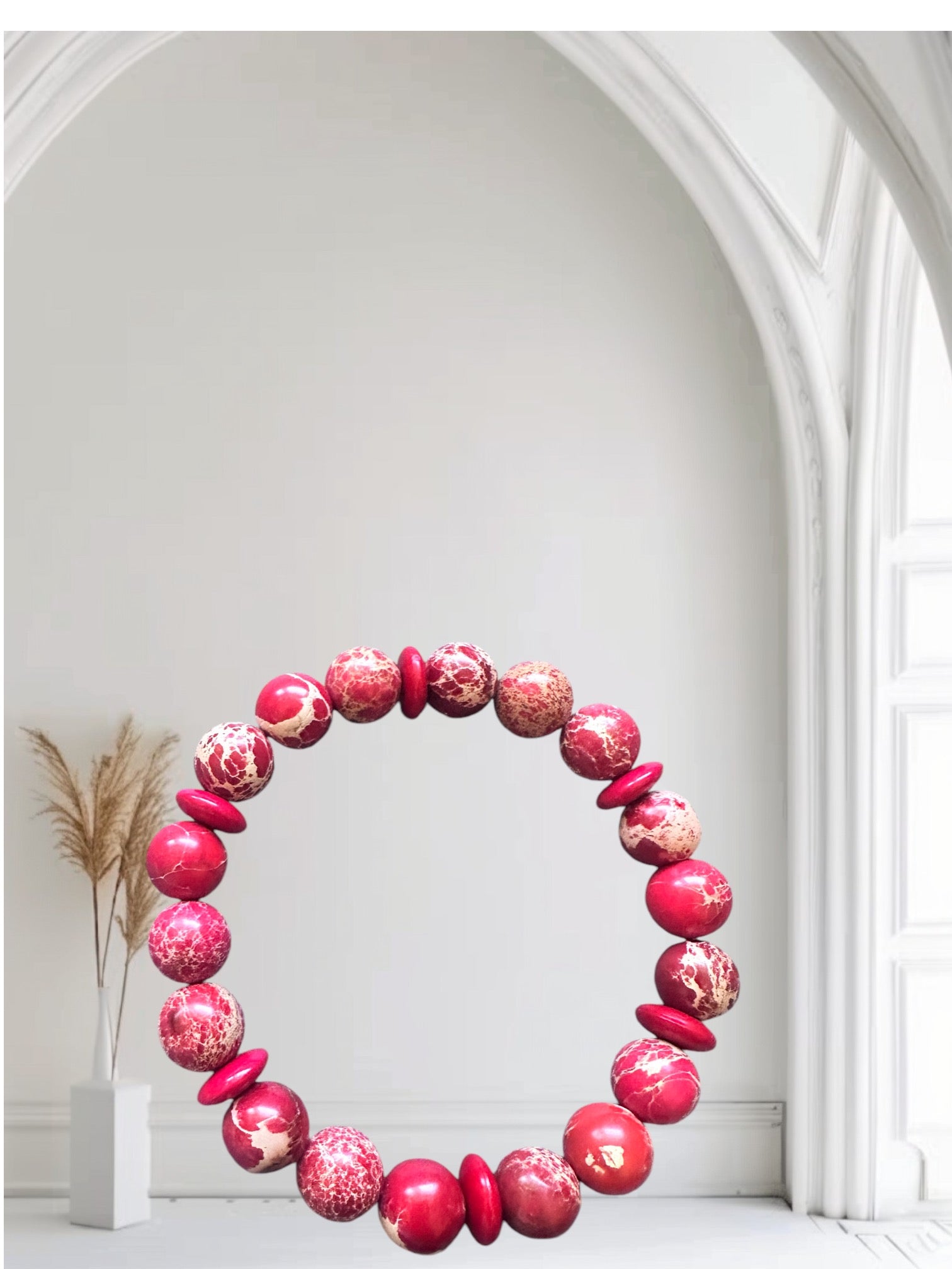  Red Imperial Jasper. stretch bracelet