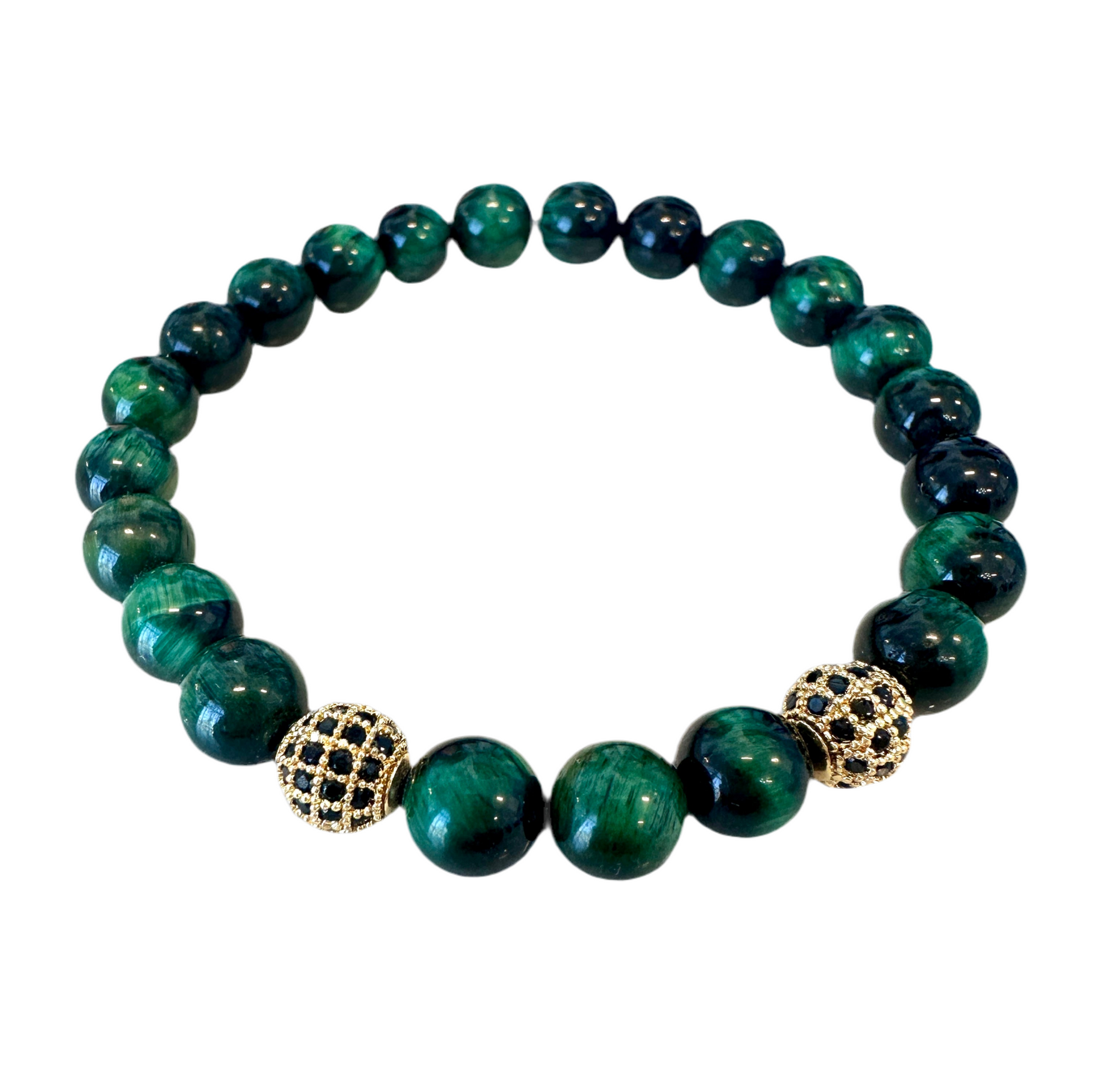 Green Tigers-Eye Stretch Bracelet