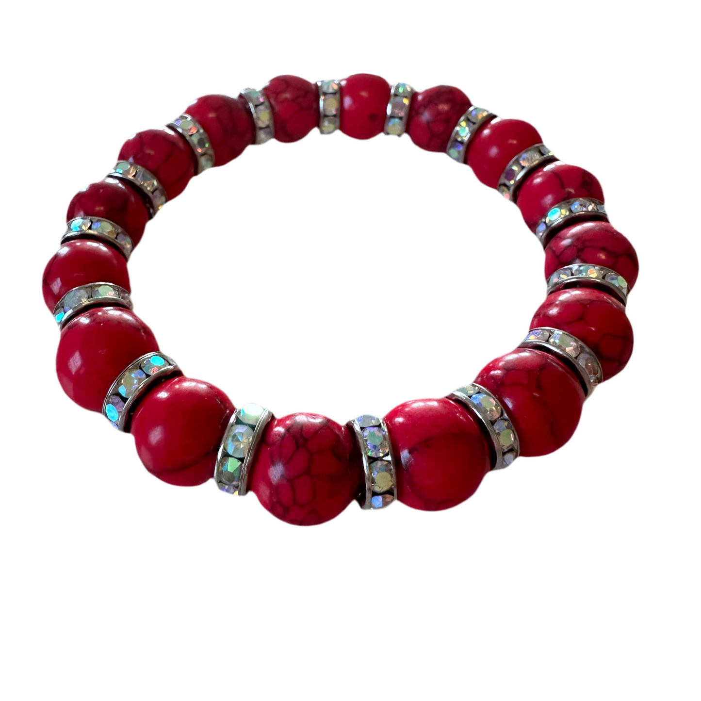 Red Turquoise stretch bracelet