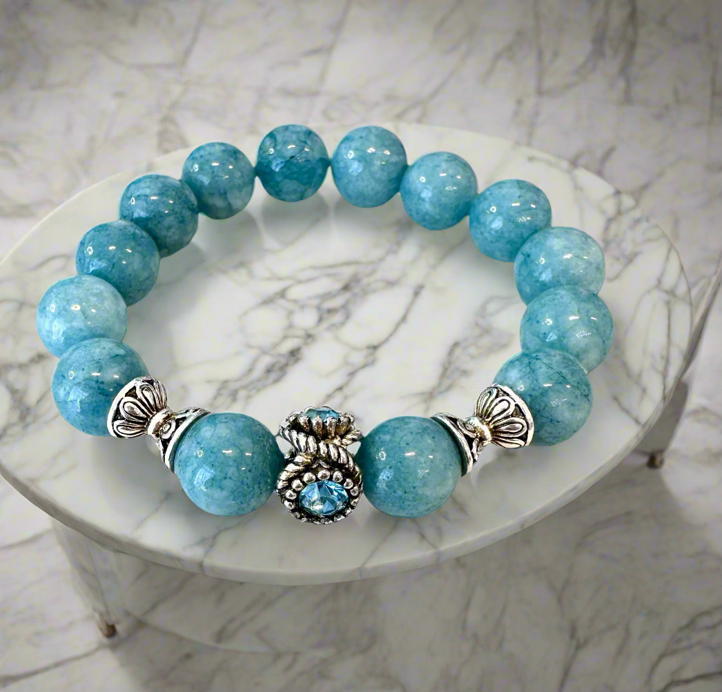 Aquamarine stretch bracelet