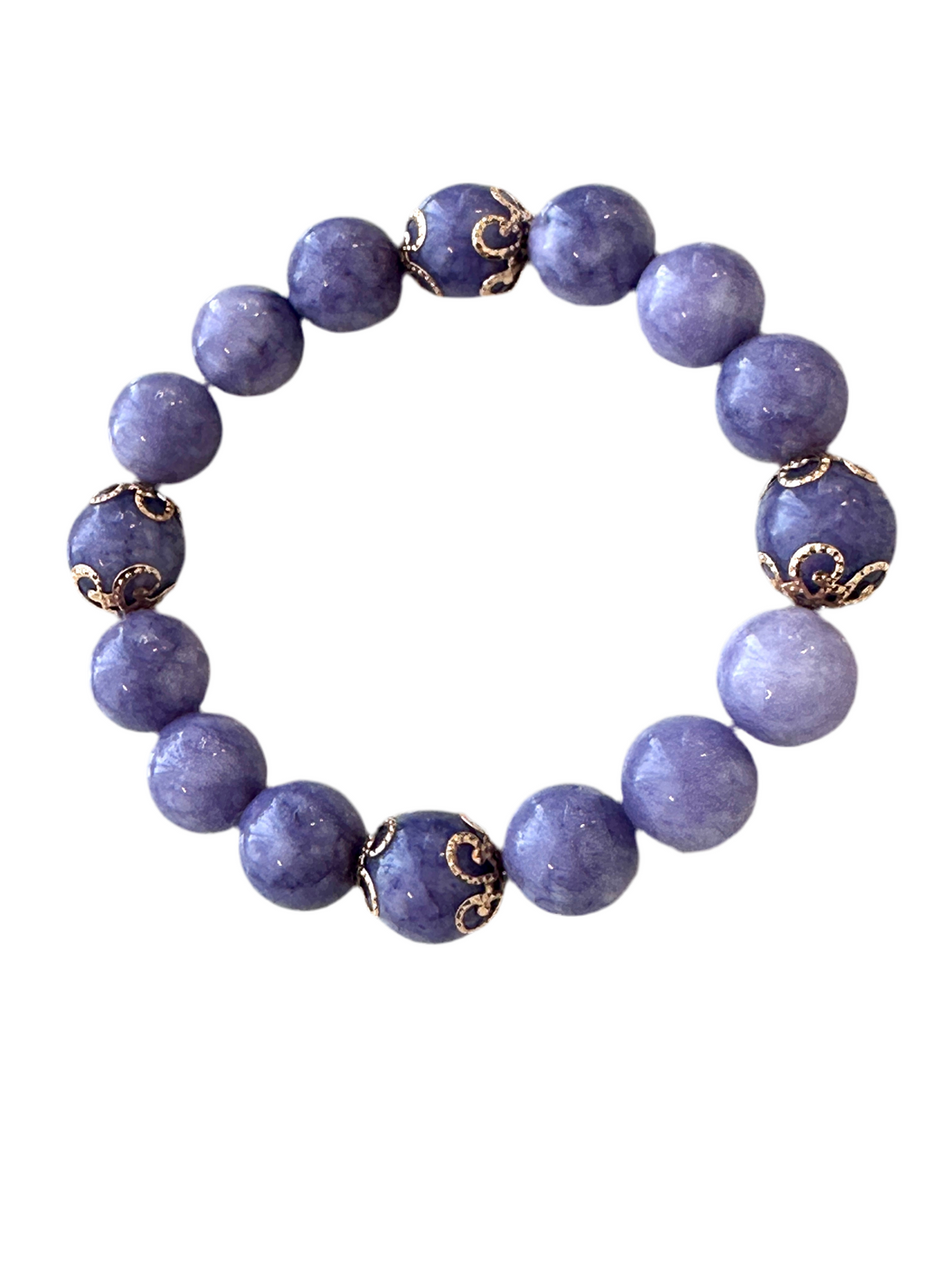 Purple Angelite, Stretch Beaded Bracelet.