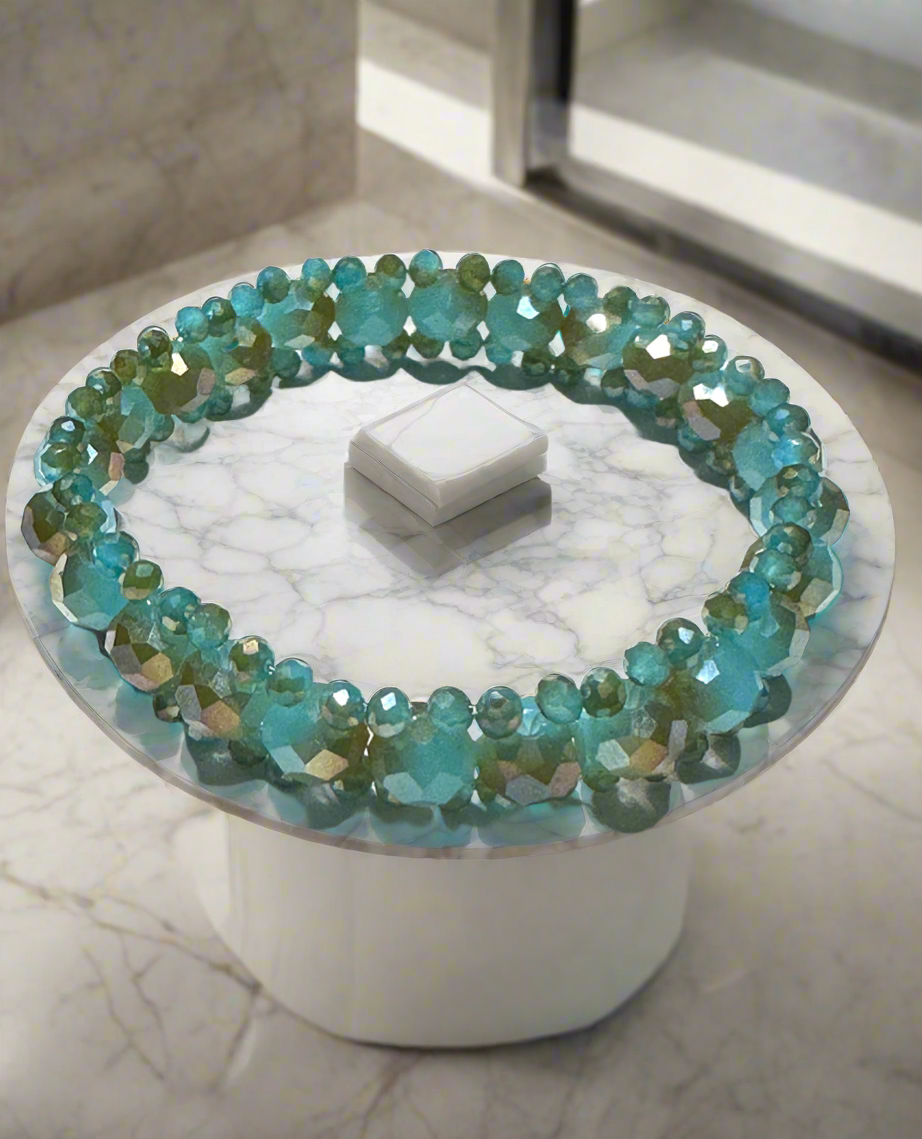 AAA Lake Blue Jade Austria Crystals bracelet.