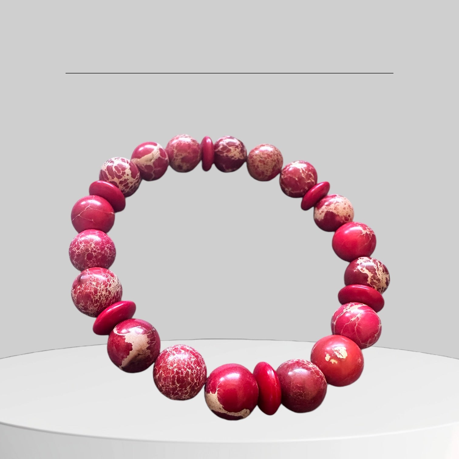  Red Imperial Jasper. stretch bracelet