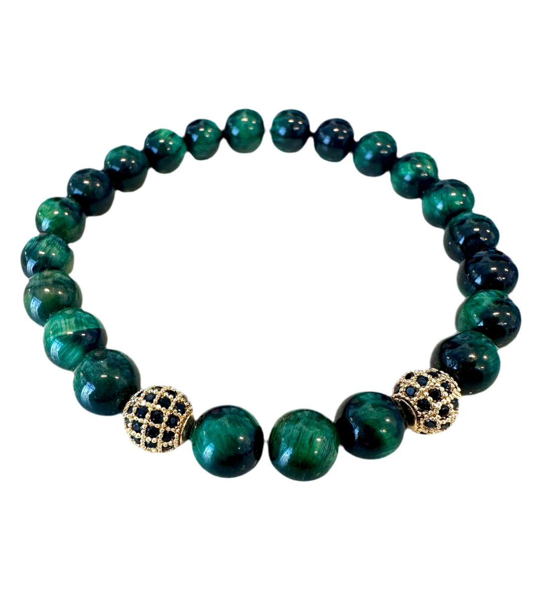 Green Tigers-Eye Stretch Bracelet