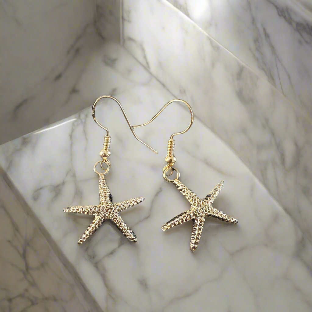 Starfish design 14K Gold plated Earrings. - Creations by Rosa