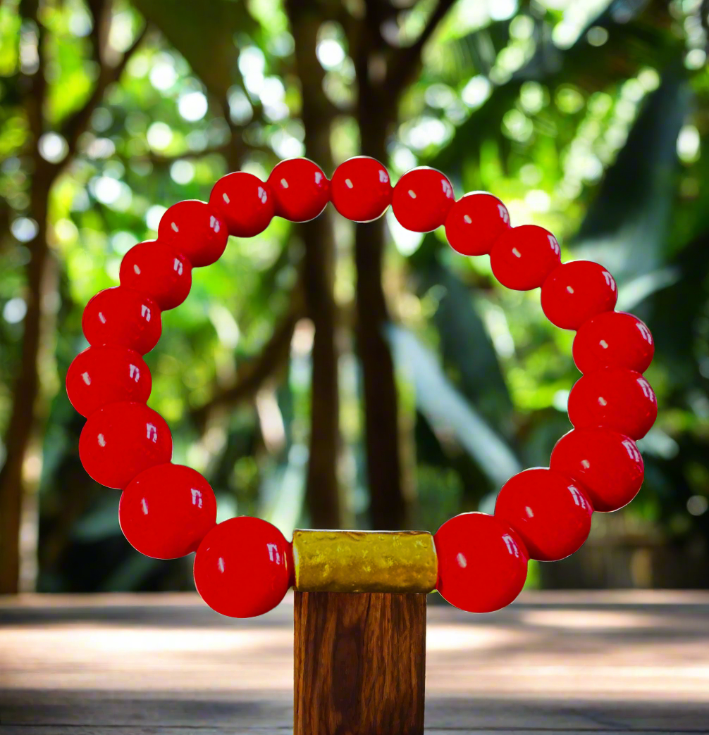 Red Coral Stretch bracelet - Creations by Rosa