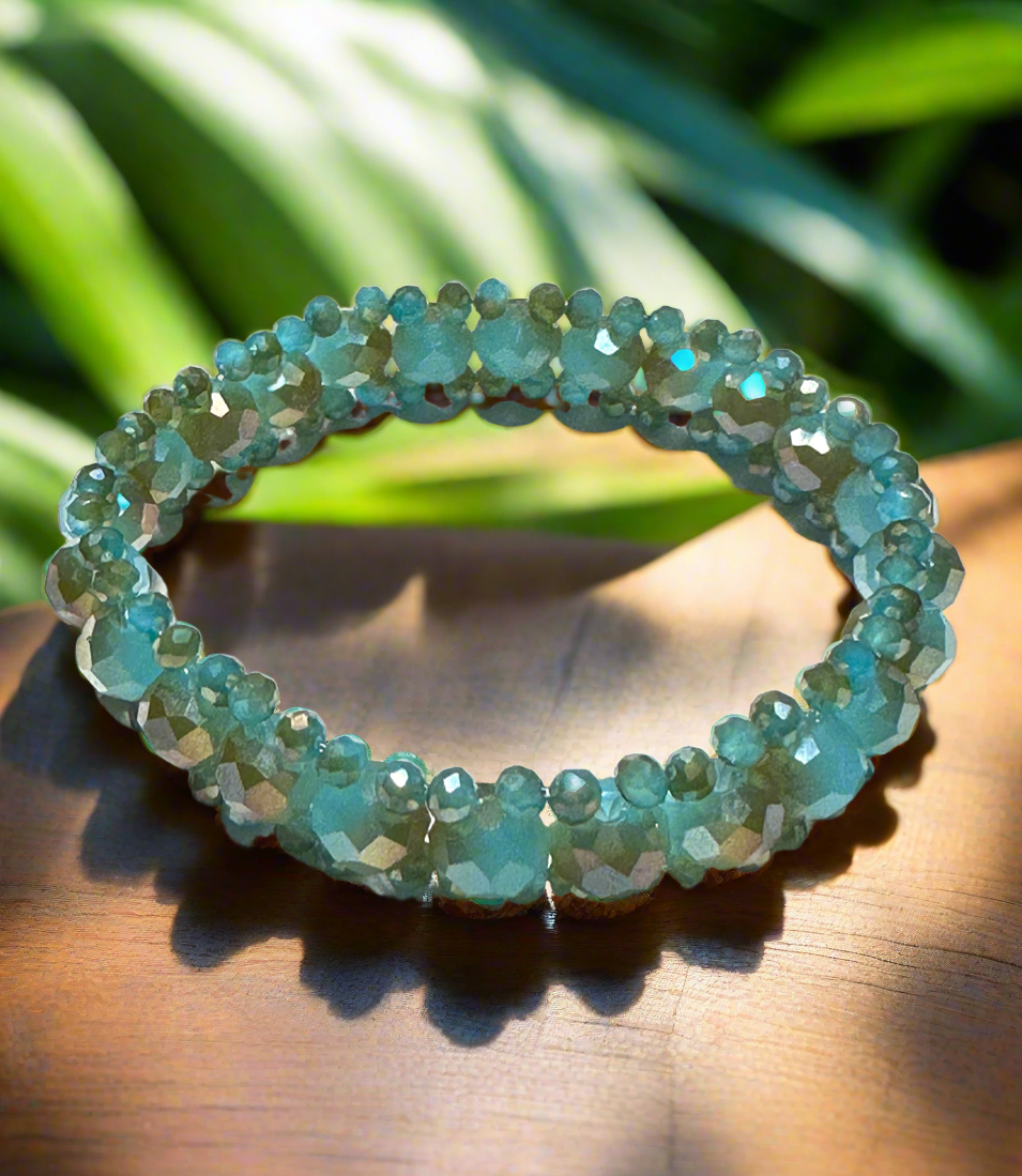 AAA Lake Blue Jade Austria Crystals bracelet.