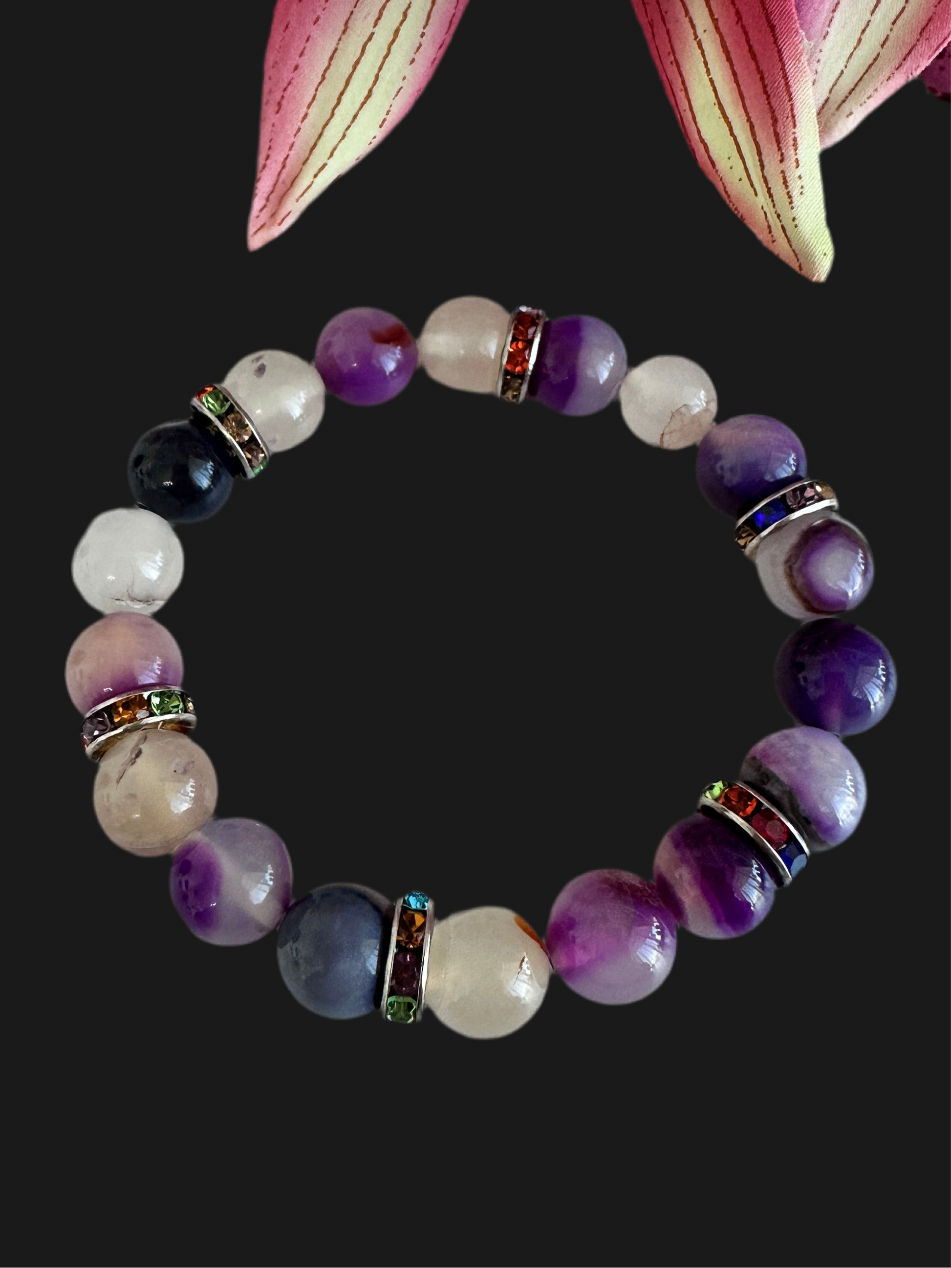 Natural Purple Agate Stretch Bracelets