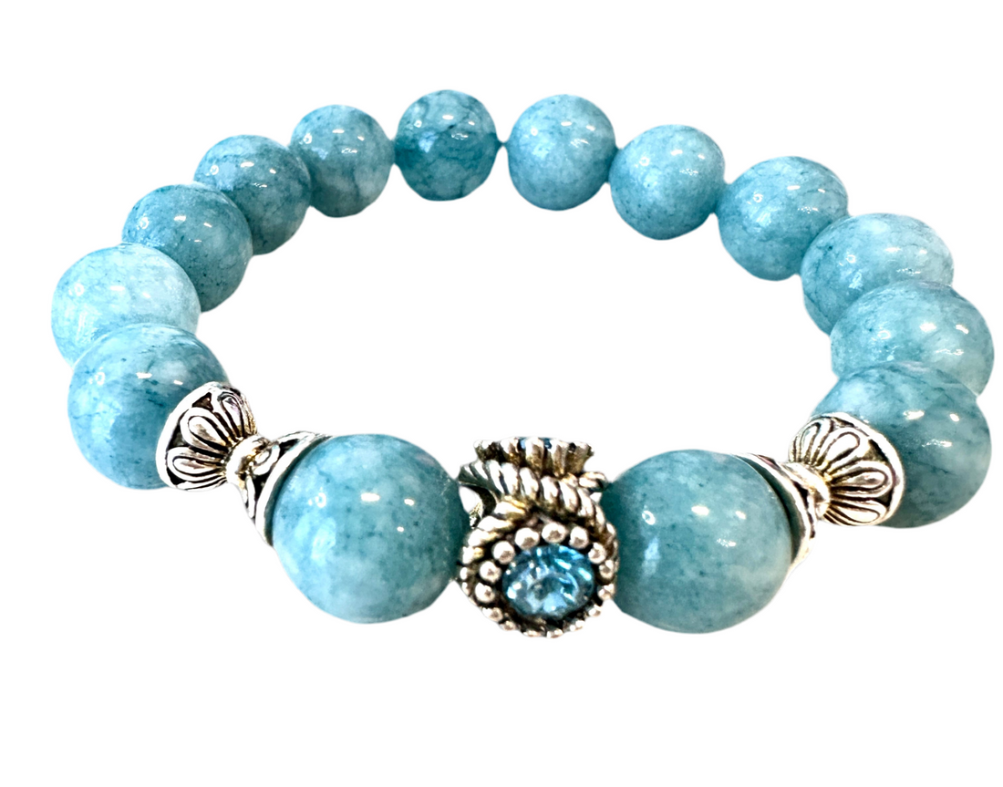 Aquamarine stretch bracelet