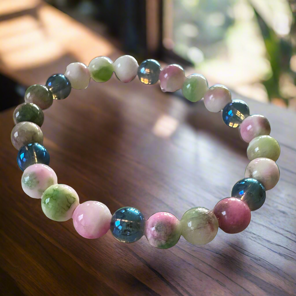 Persian Jade Beads stretch bracelet.