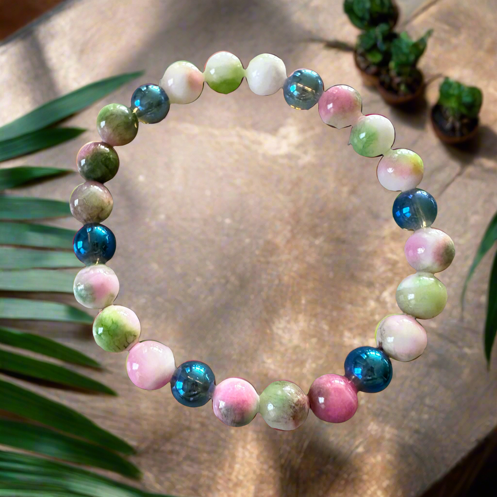 Persian Jade Beads stretch bracelet.