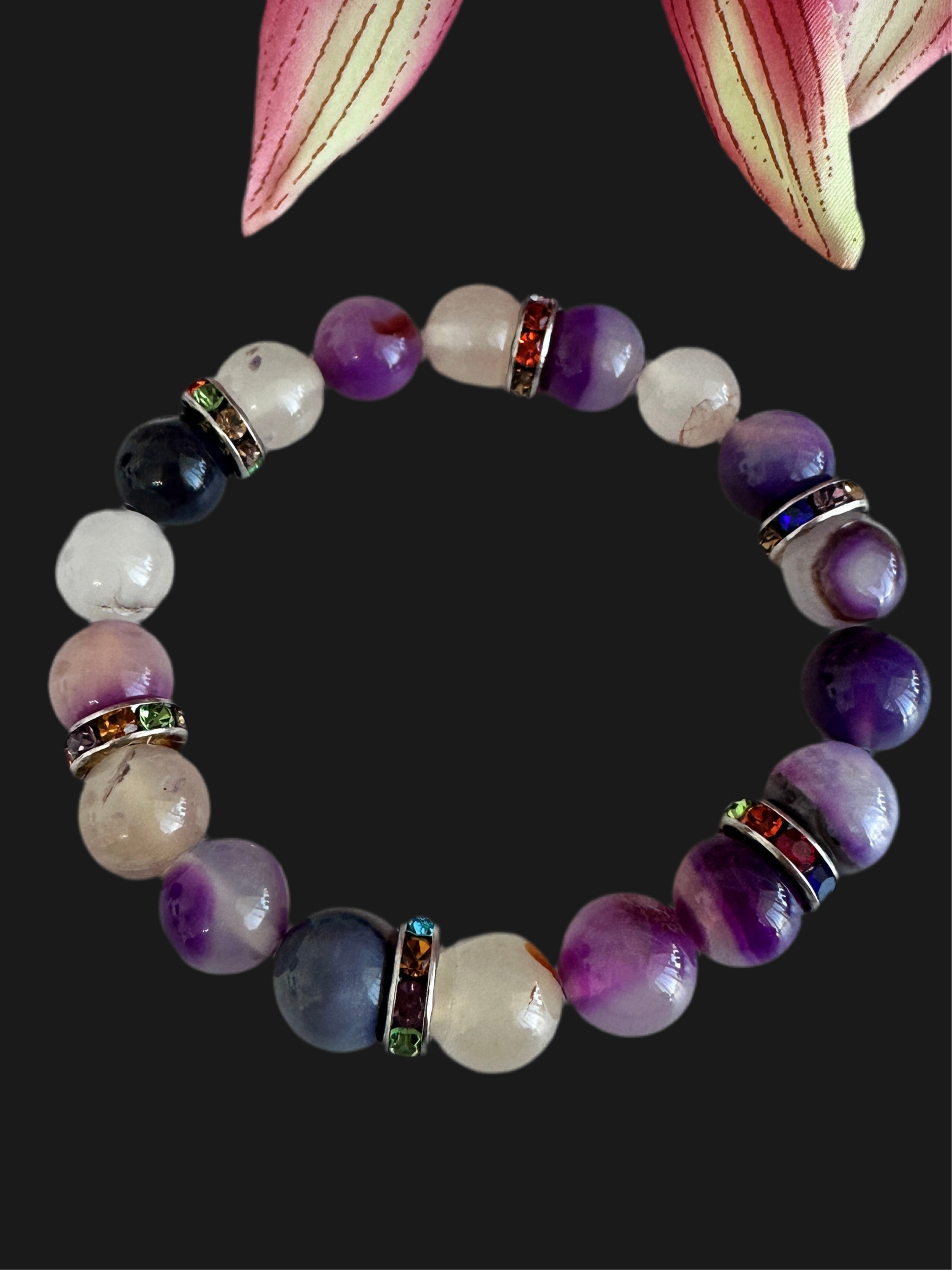 Natural Purple Agate Stretch Bracelets