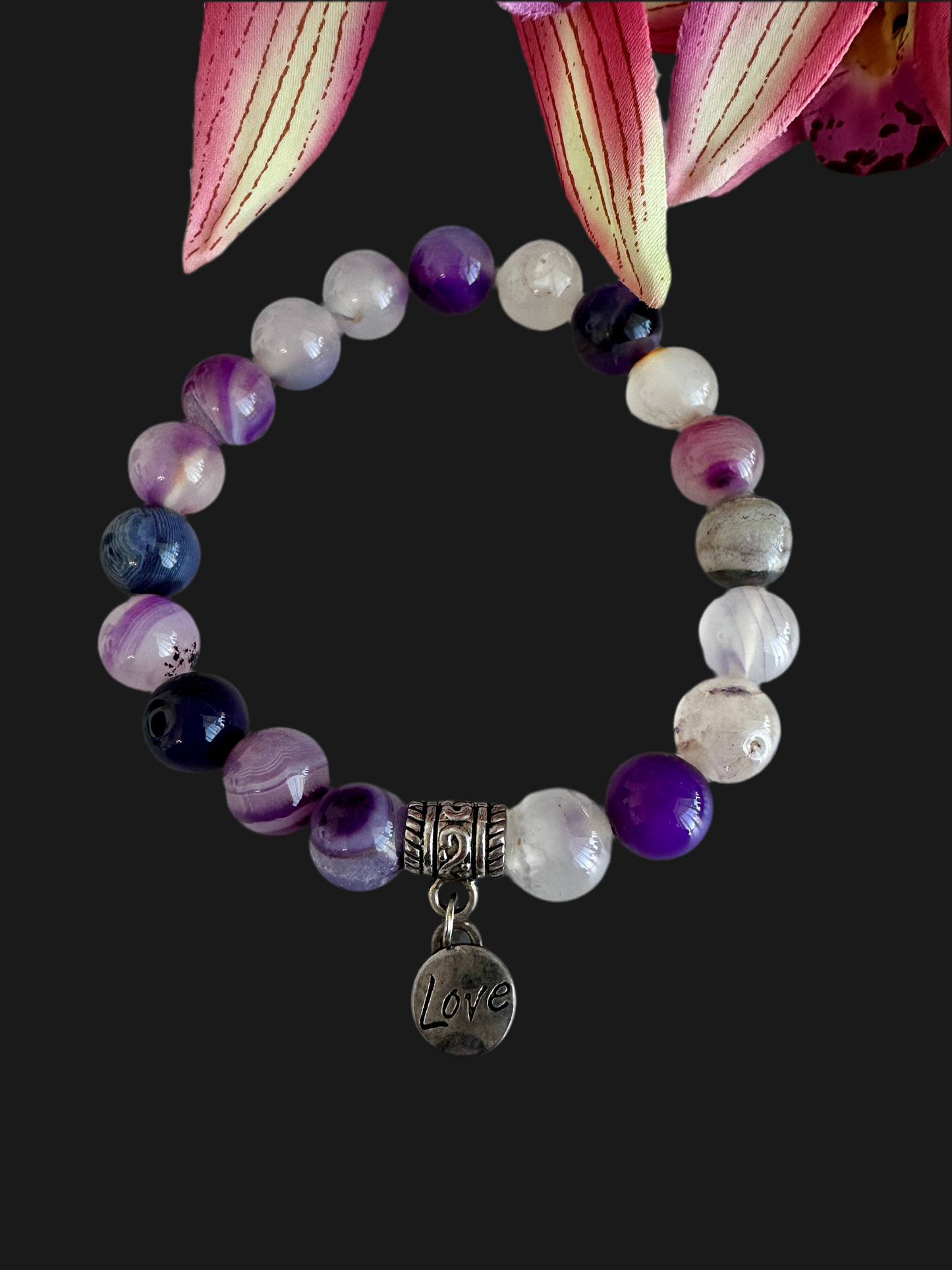 Natural Purple Agate Stretch Bracelets