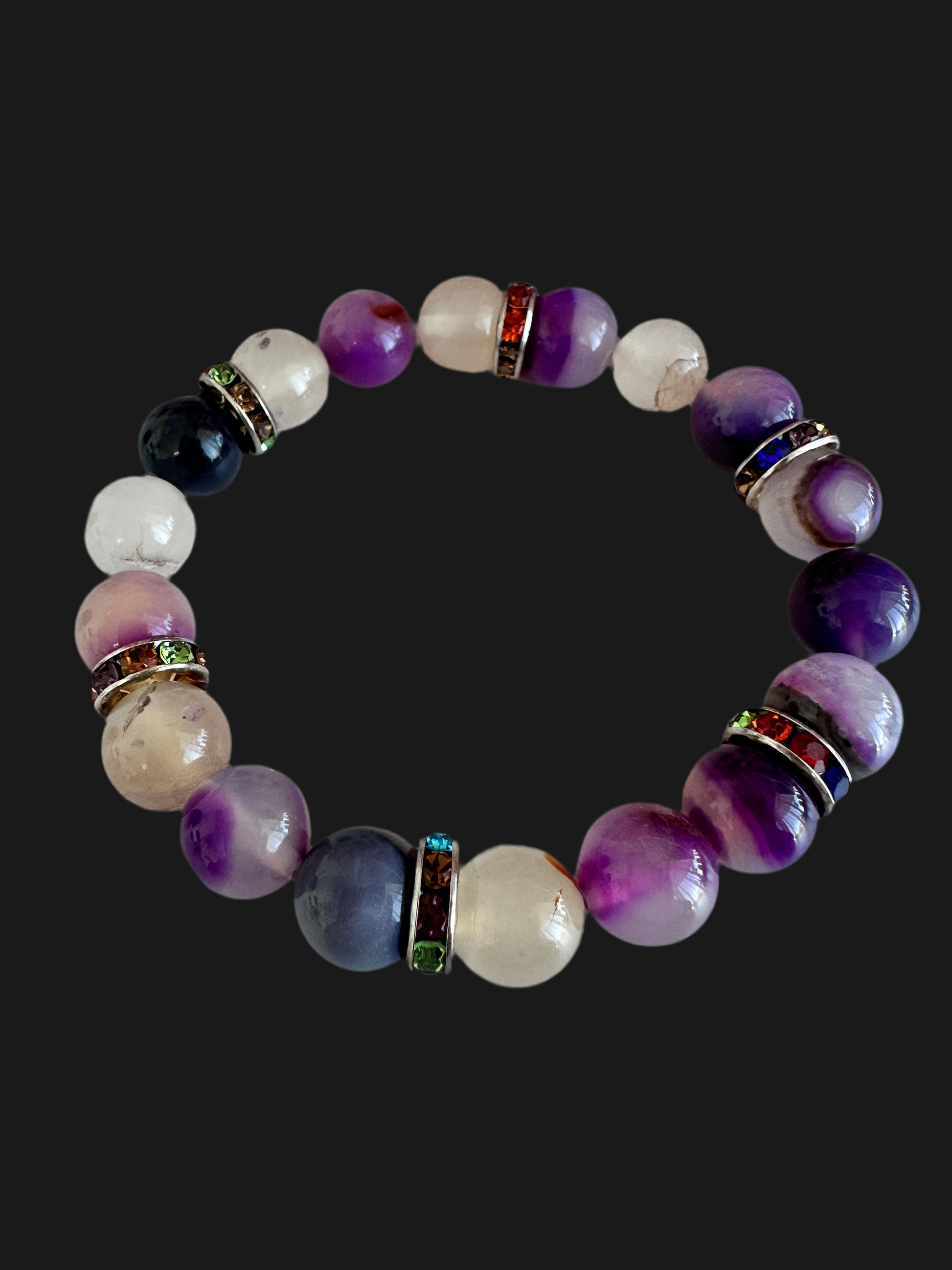 Natural Purple Agate Stretch Bracelets