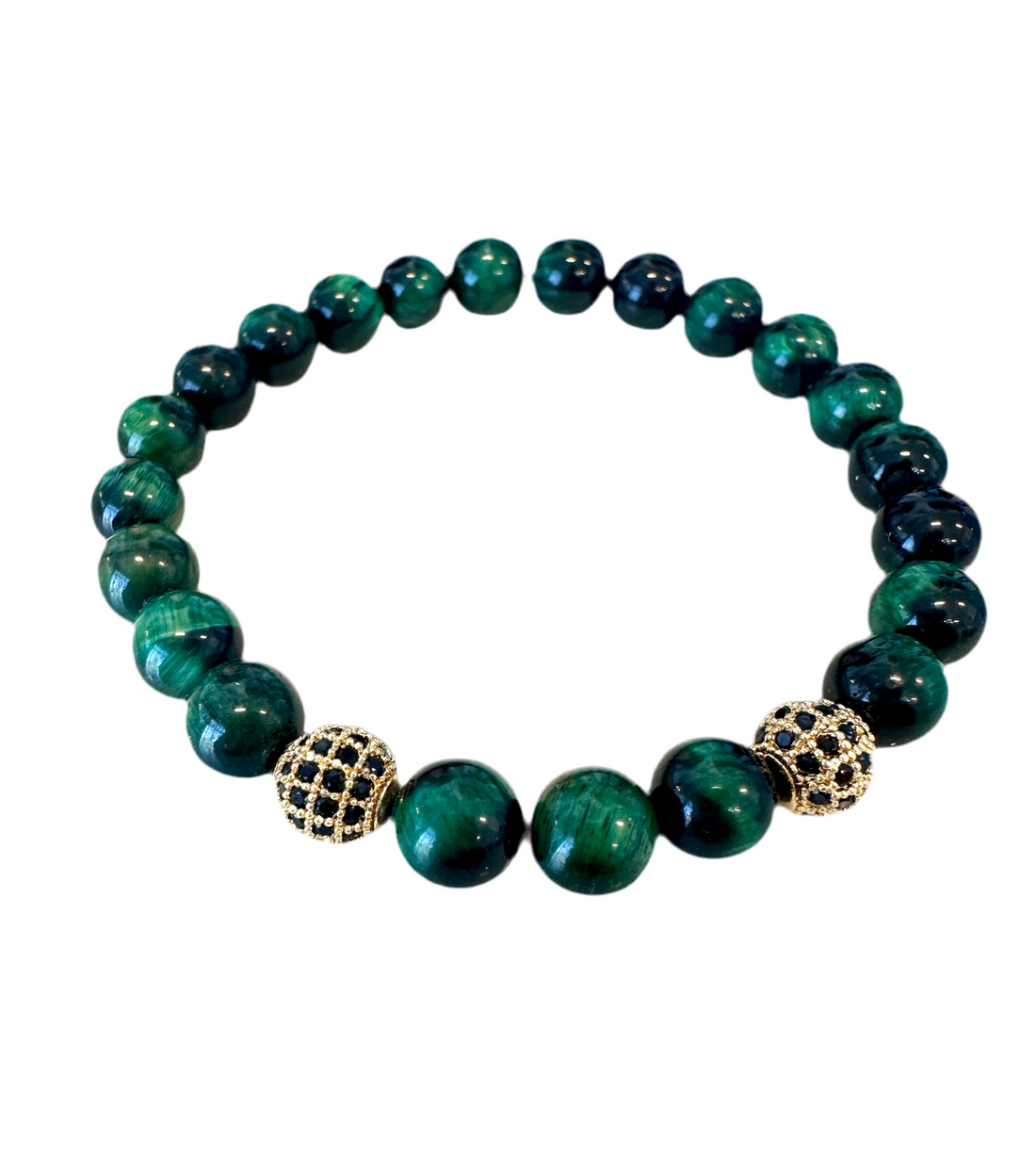 Green Tigers-Eye Stretch Bracelet