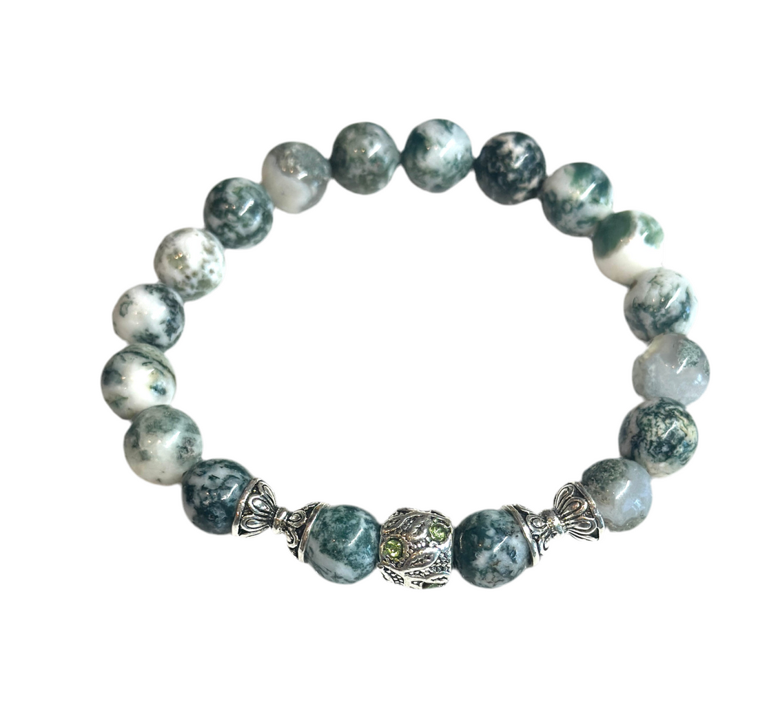 Tree Agate Stretch Bracelet