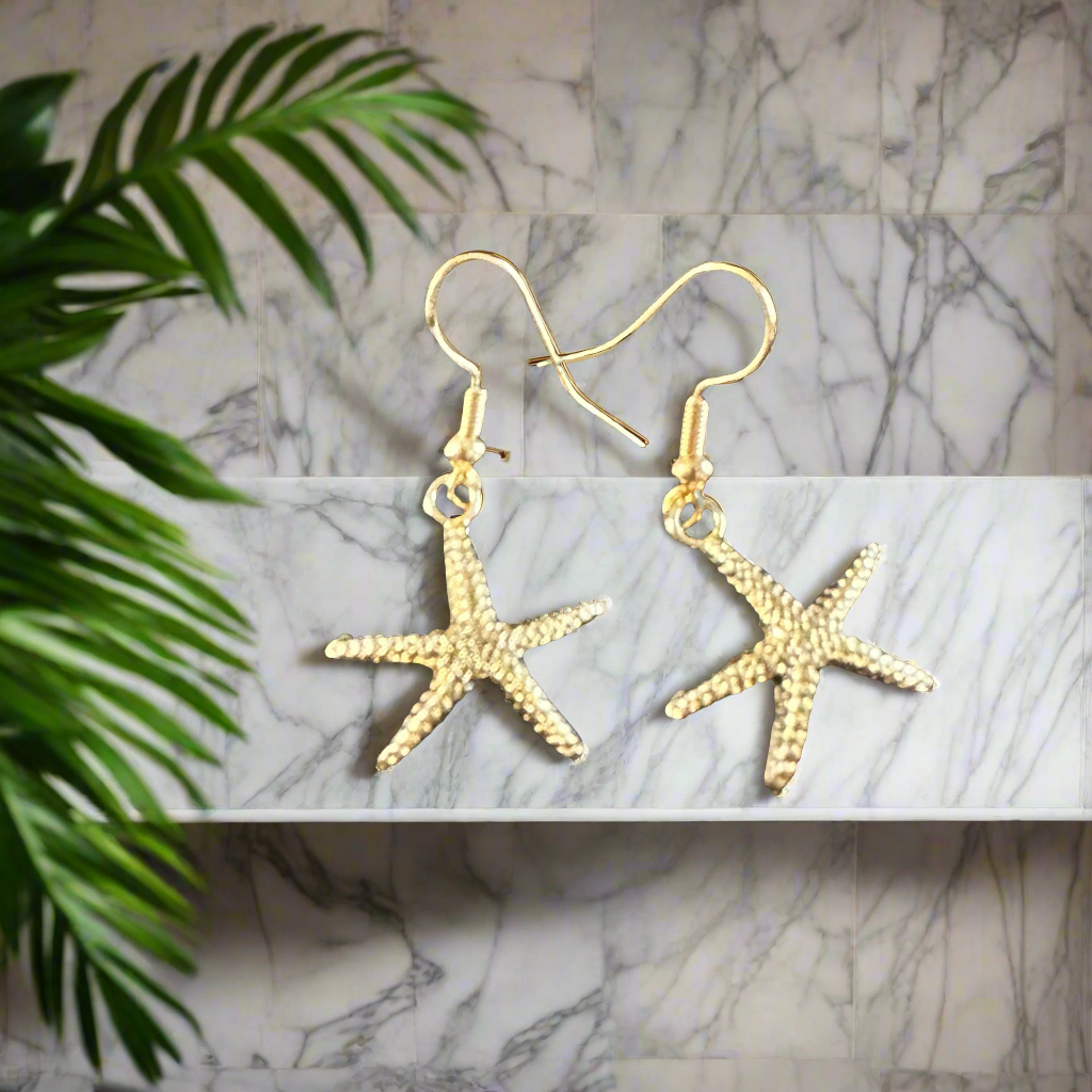 Starfish design 14K Gold plated Earrings. - Creations by Rosa