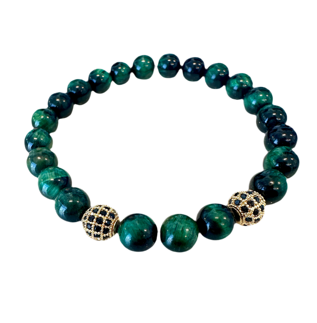 Green Tigers-Eye Stretch Bracelet