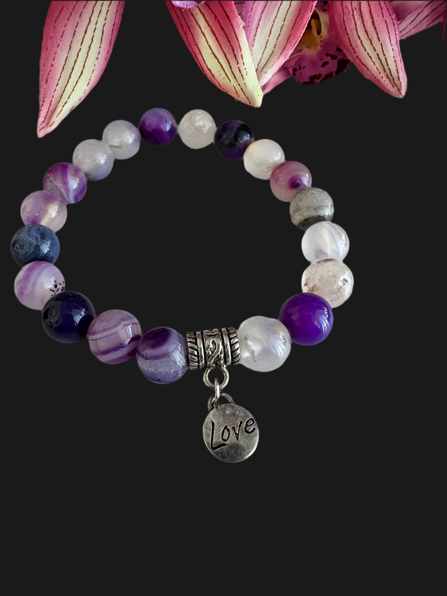 Natural Purple Agate Stretch Bracelets