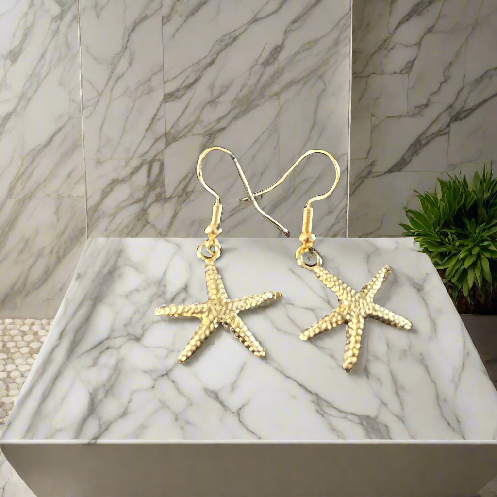 Starfish design 14K Gold plated Earrings. - Creations by Rosa