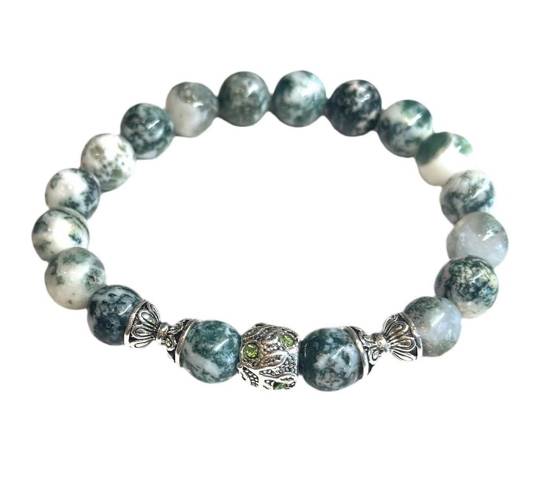 Tree Agate Stretch Bracelet