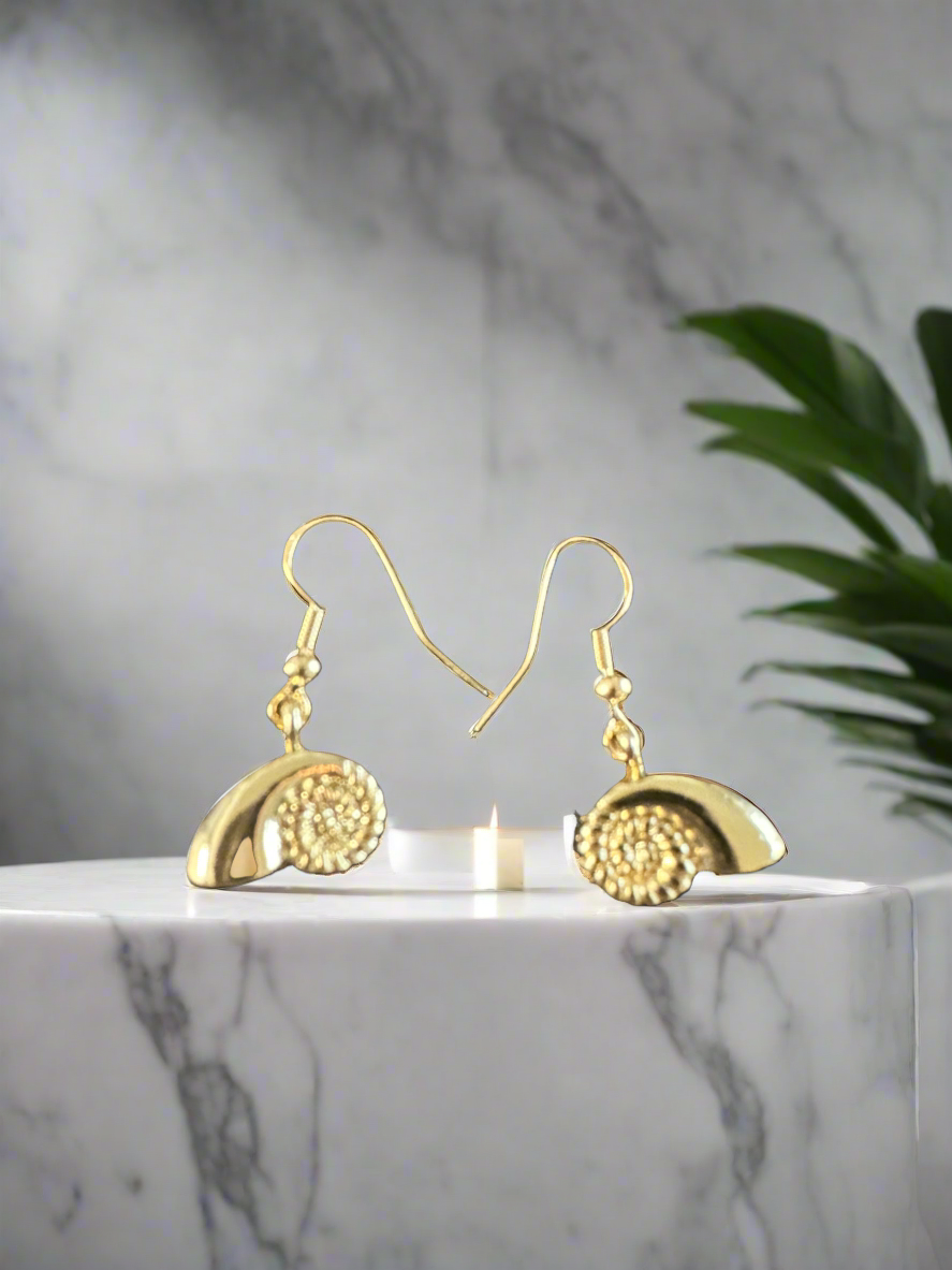 Seashell 14K Gold Plated earrings. - Creations by Rosa