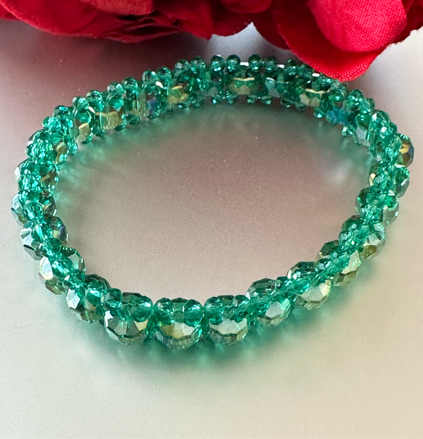 Lake Blue Jade  Crystals bracelet.