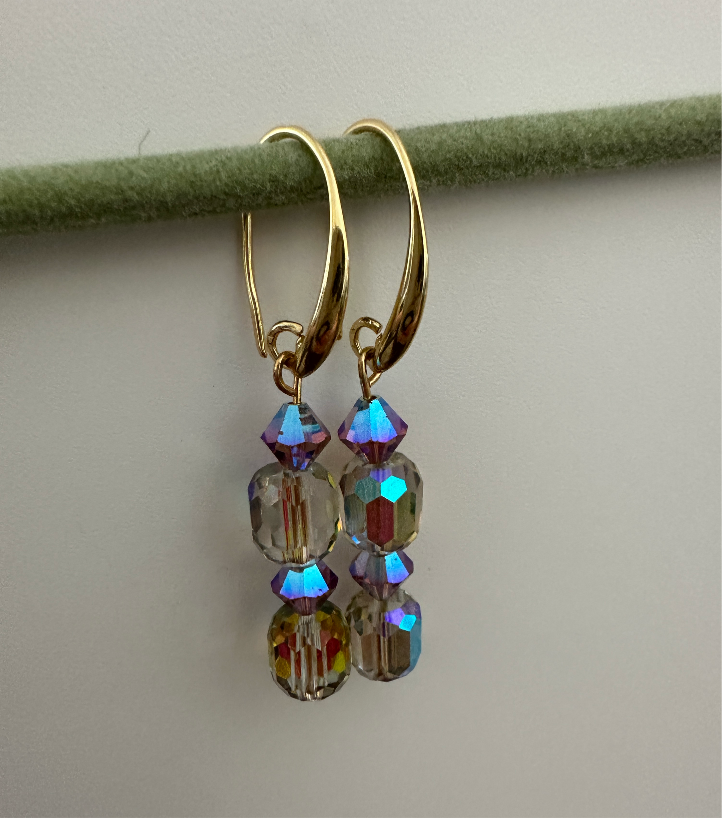 Cylindrical Crystal Earrings - Creations by Rosa